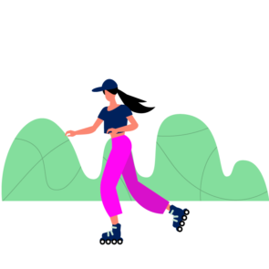Woman roller Skating Vector