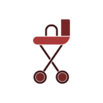baby carriage flat icon