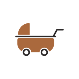 baby carriage flat vector