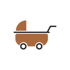 baby carriage flat vector