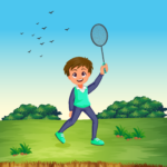 Badminton boy player, shuttlecock athlete, young racquet sports enthusiast, junior badminton player-01