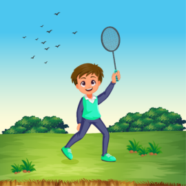 Badminton boy player, shuttlecock athlete, young racquet sports enthusiast, junior badminton player-01