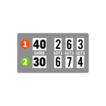 Badminton scoreboard, match scoring, shuttlecock tally, racquet sports points, game results-01