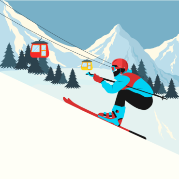 ManSkiingSportsArt, WinterSportsIllustration, AlpineAdventureArt, SkiingAthleteDrawing, SnowSportsCreativity