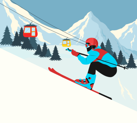 ManSkiingSportsArt, WinterSportsIllustration, AlpineAdventureArt, SkiingAthleteDrawing, SnowSportsCreativity