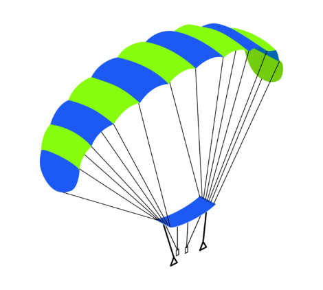 Parachute, skydiving gear, aerial safety, descent equipment, freefall gear-01
