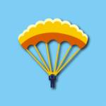 Simple illustration, skydiver, parachute, freefall, adventure icon-01