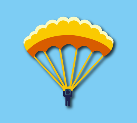 Simple illustration, skydiver, parachute, freefall, adventure icon-01