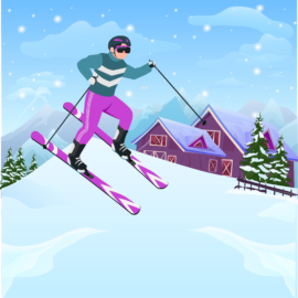 SkiingArt, WinterSportsIllustration, AlpineCraft, SkiingCreativity, SnowSportsArtistry-01