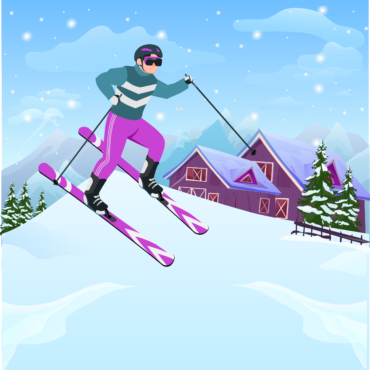SkiingArt, WinterSportsIllustration, AlpineCraft, SkiingCreativity, SnowSportsArtistry-01