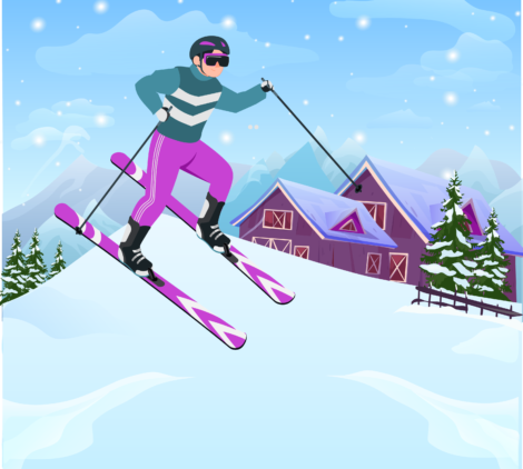 SkiingArt, WinterSportsIllustration, AlpineCraft, SkiingCreativity, SnowSportsArtistry-01